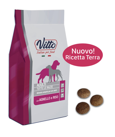 Vitto - Crocchette Cani con Agnello e Riso Ricetta Terra kg 12