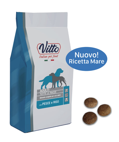 Vitto - Crocchette Cani con Pesce e Riso - Ricetta Mare kg 12